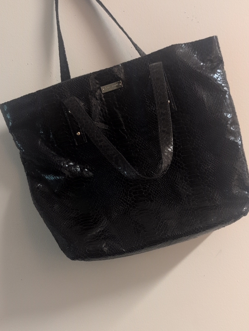 Kate Spade Black Snake Skin Tote Bag